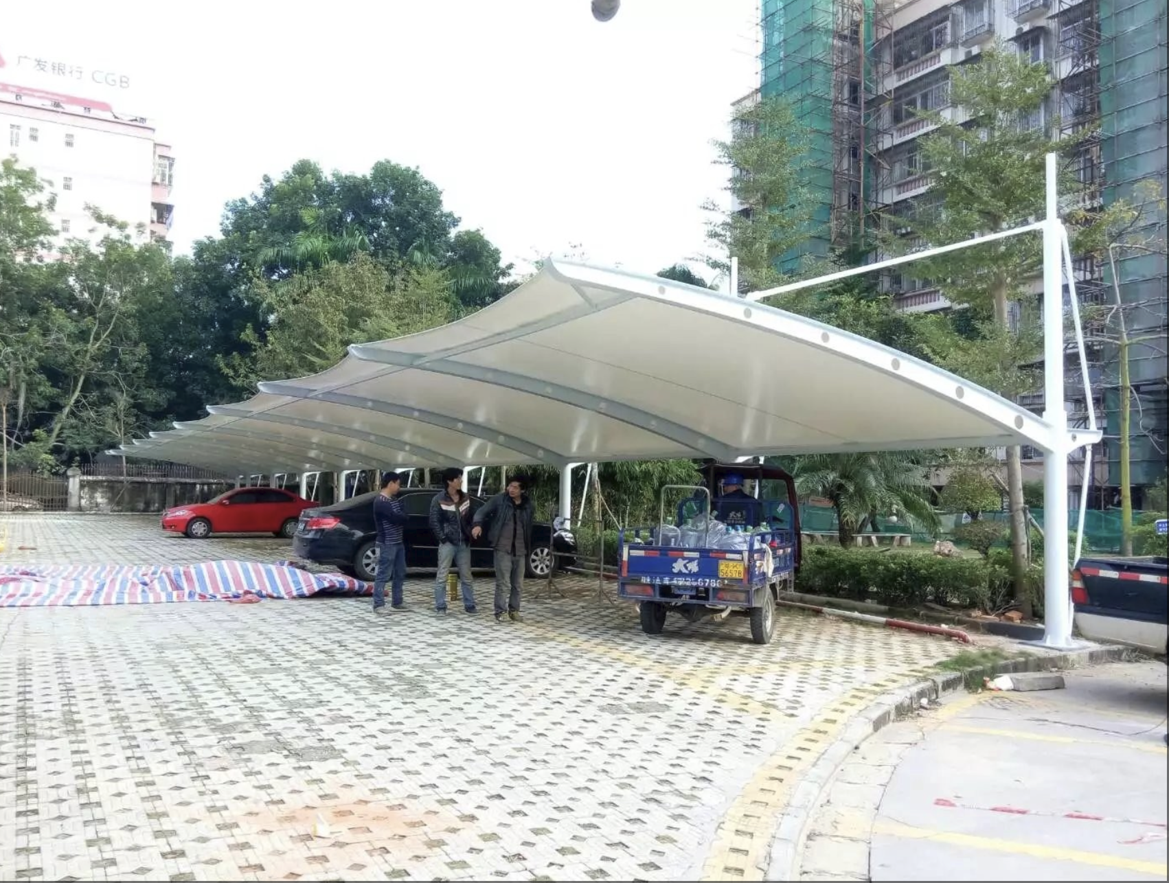 膜结构遮阳隔热棚