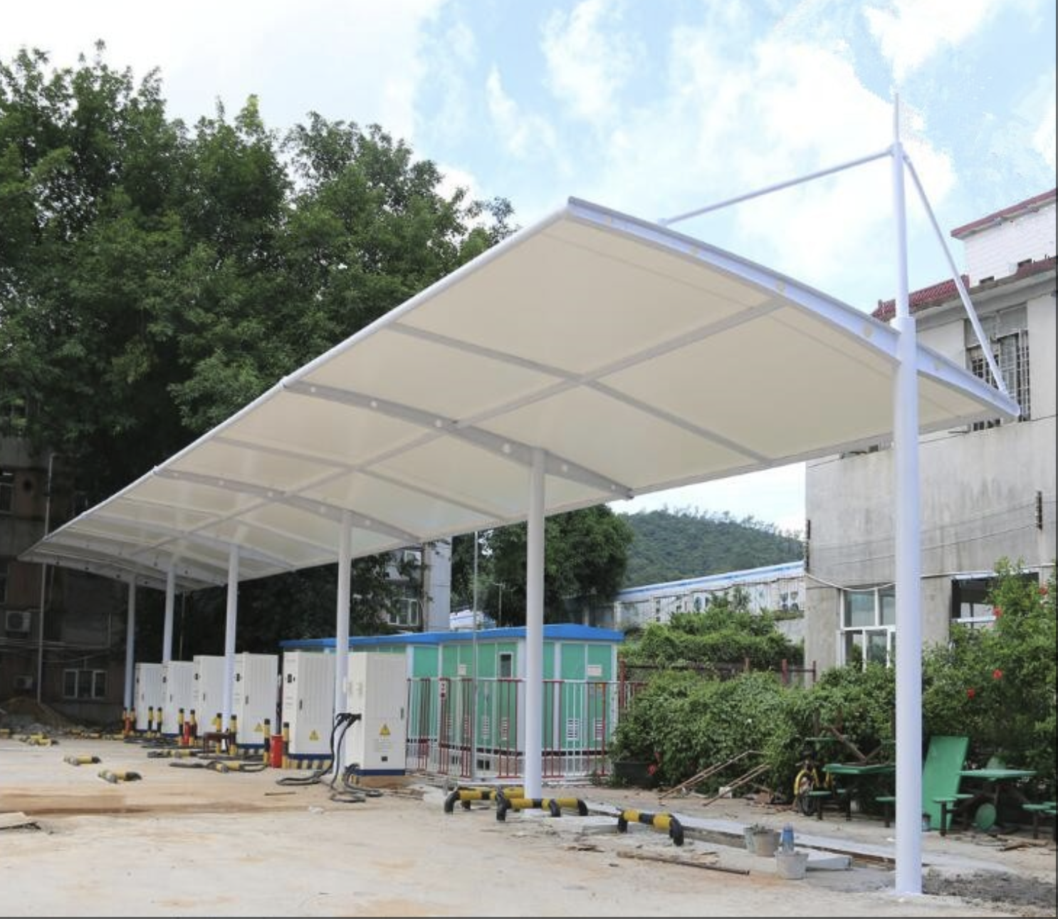 膜结构遮阳隔热棚