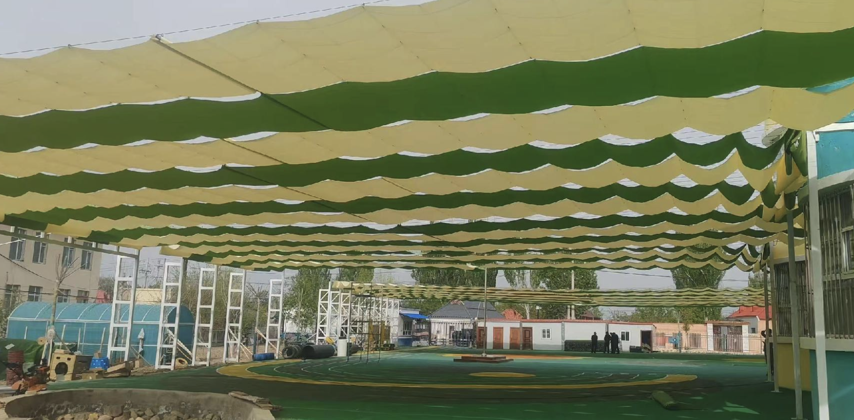 室外电动钢丝折叠遮阳篷